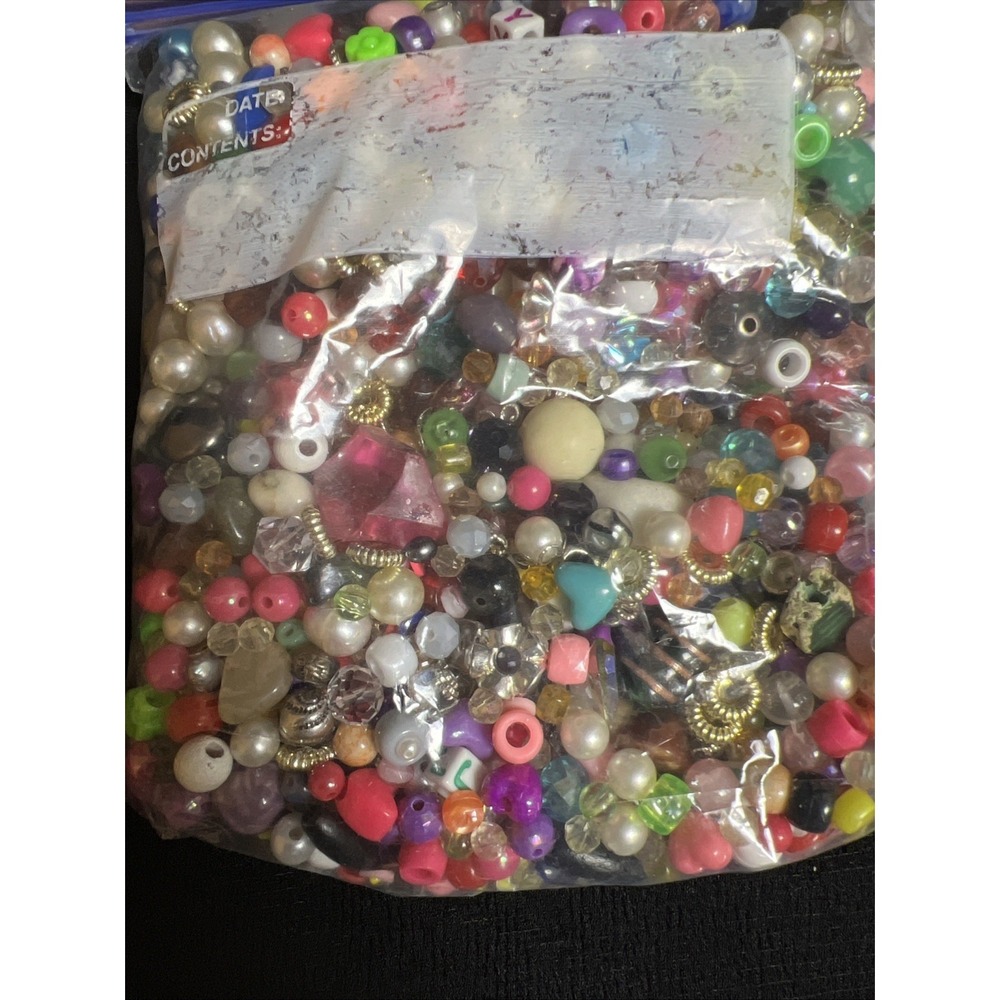Mixed Bead Lot 2 Lbs Jewelry Craft Making Craft Supplies Acrylic Glass Pearls - Picture 7 of 12